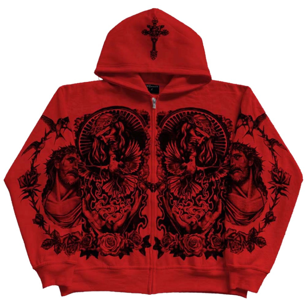"Forgive Me" Red Zip-Up