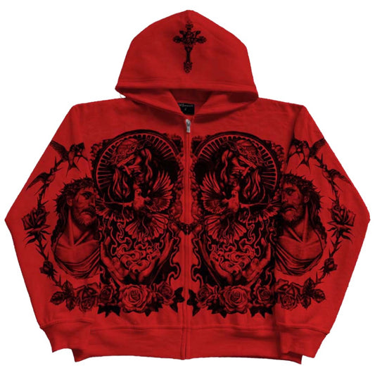"Forgive Me" Red Zip-Up
