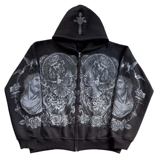 "Forgive Me" Black Zip-Up