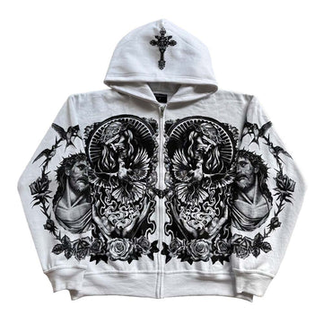 "Forgive Me" White Zip-Up