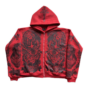 "Forgive Me" Red Zip-Up